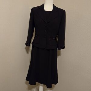 Talbots Vintage Jacket & Dress Suit w/ Silk Bow Detail - EUC
